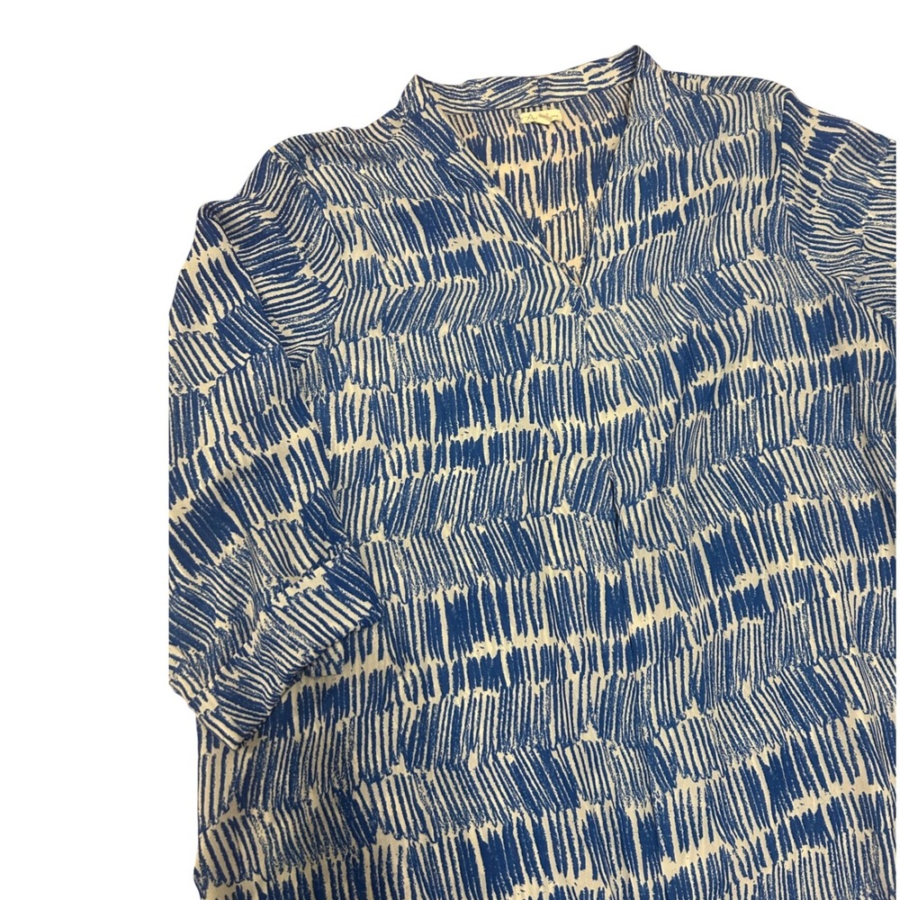 Antilia Femme‎ Ladies Plus 3X Blue Tunic Top 3/4 tab sleeves Office Career